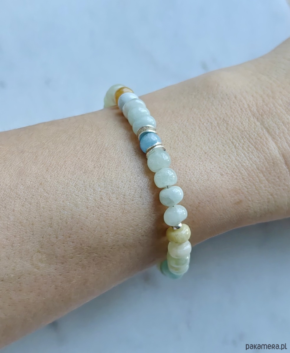 bransoletki srebrne Bransoletka srebrna z akwamarynów Blue rose 3