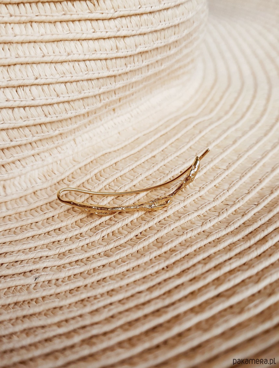 nausznice Kolczyk- nausznica GAŁĄZKA gold lewa -srebro pozłacane, motyw roślinny 1