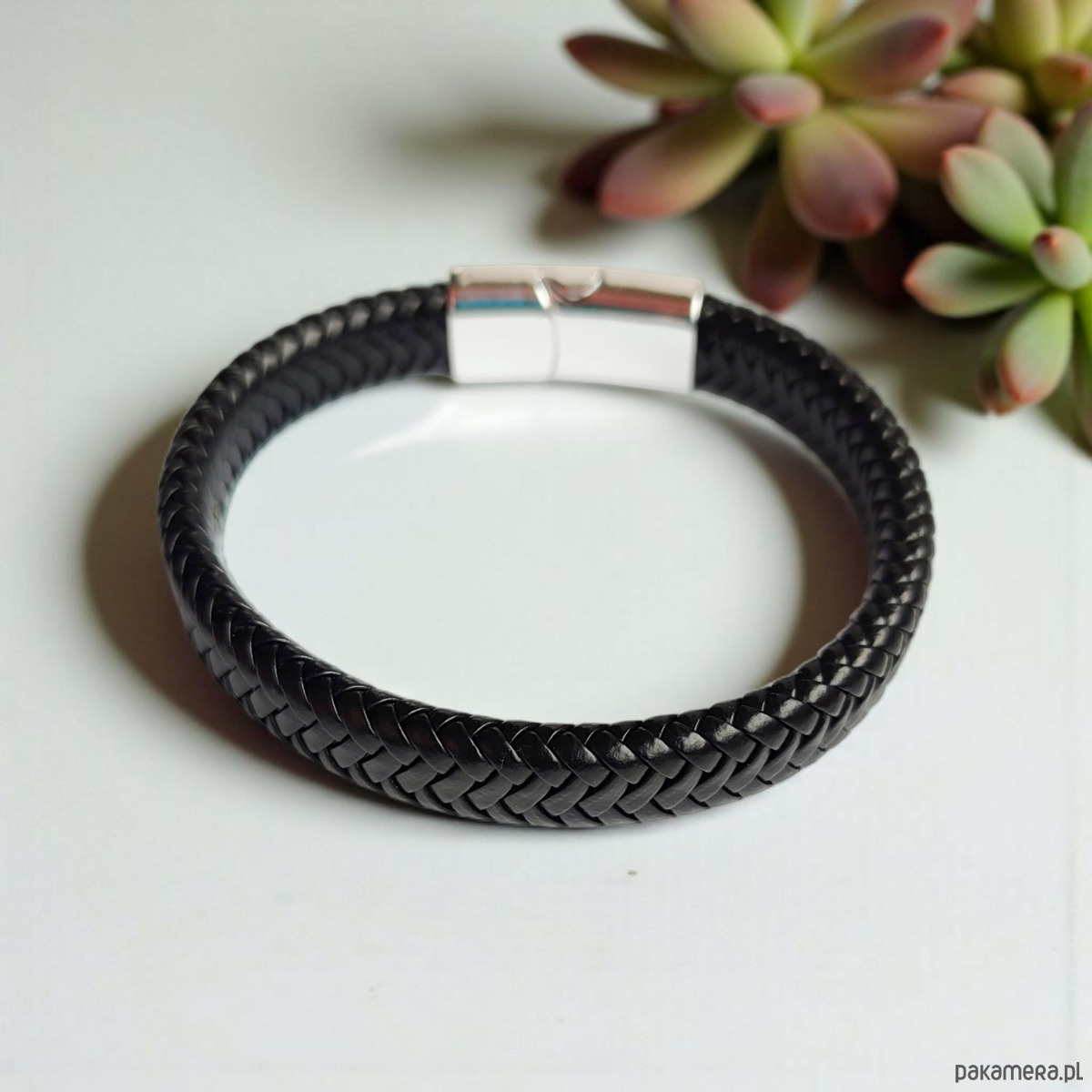 biżuteria męska Minimalistyczna męska bransoletka z ekoskóry 2