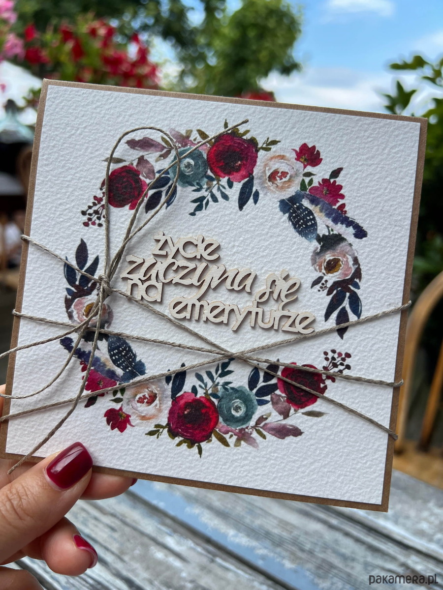 kartki scrapbooking Podziękowanie za współpracę - Kartka ręcznie robiona z okazji emerytury 3