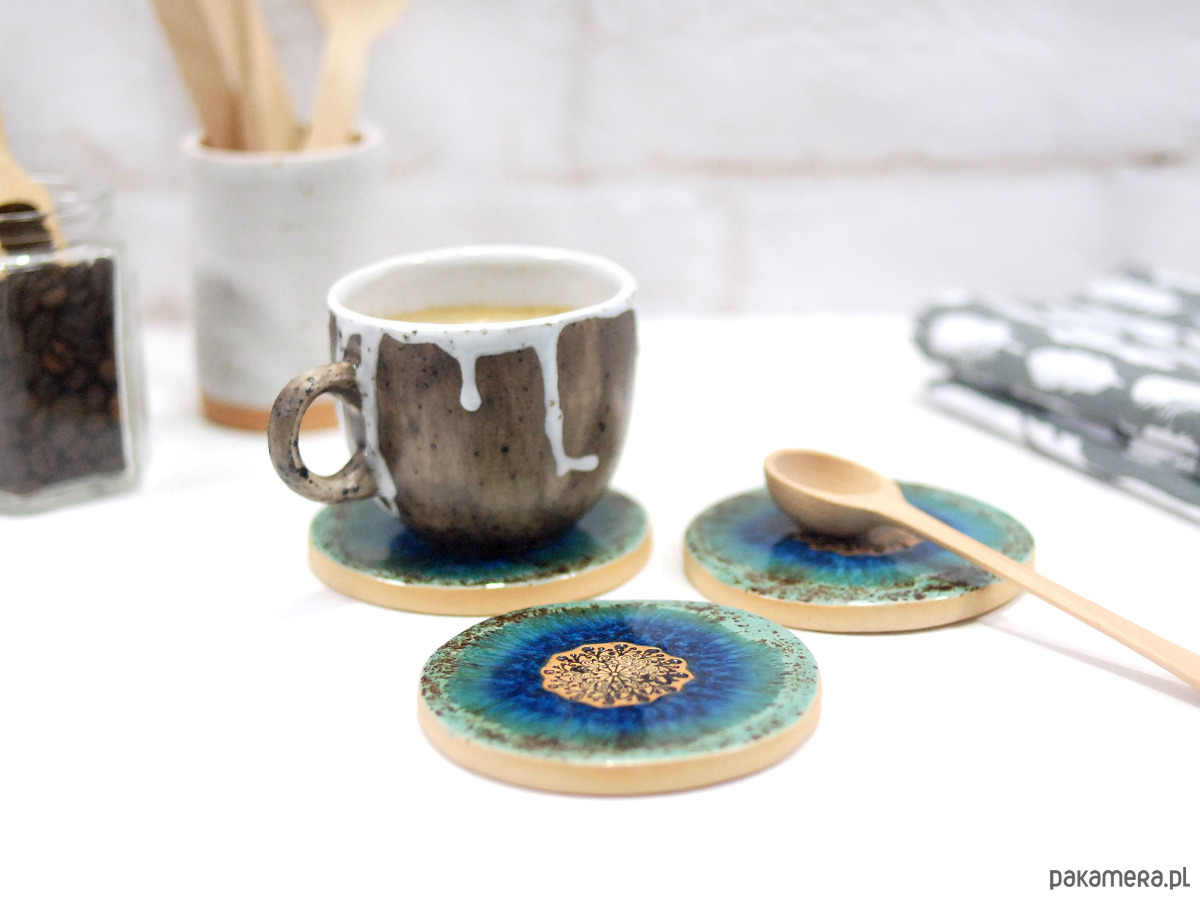 podkładki do kuchni Komplet ceramicznych podkładek - laguna 3