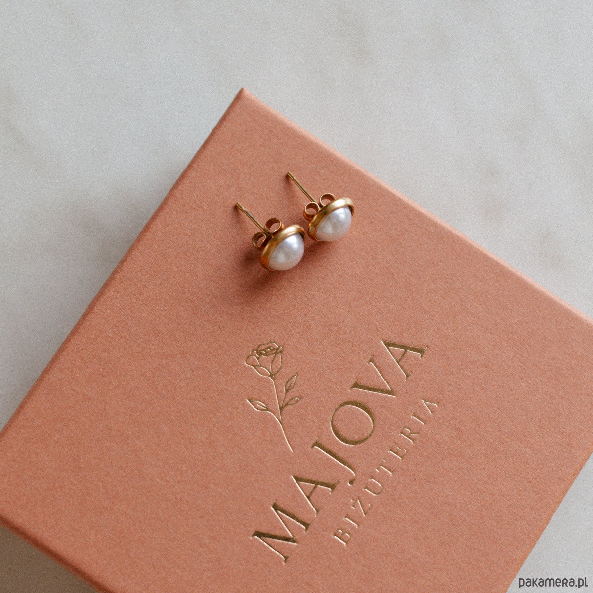 kolczyki pozłacane Kolczyki pozłacane Minimal Pearl 2