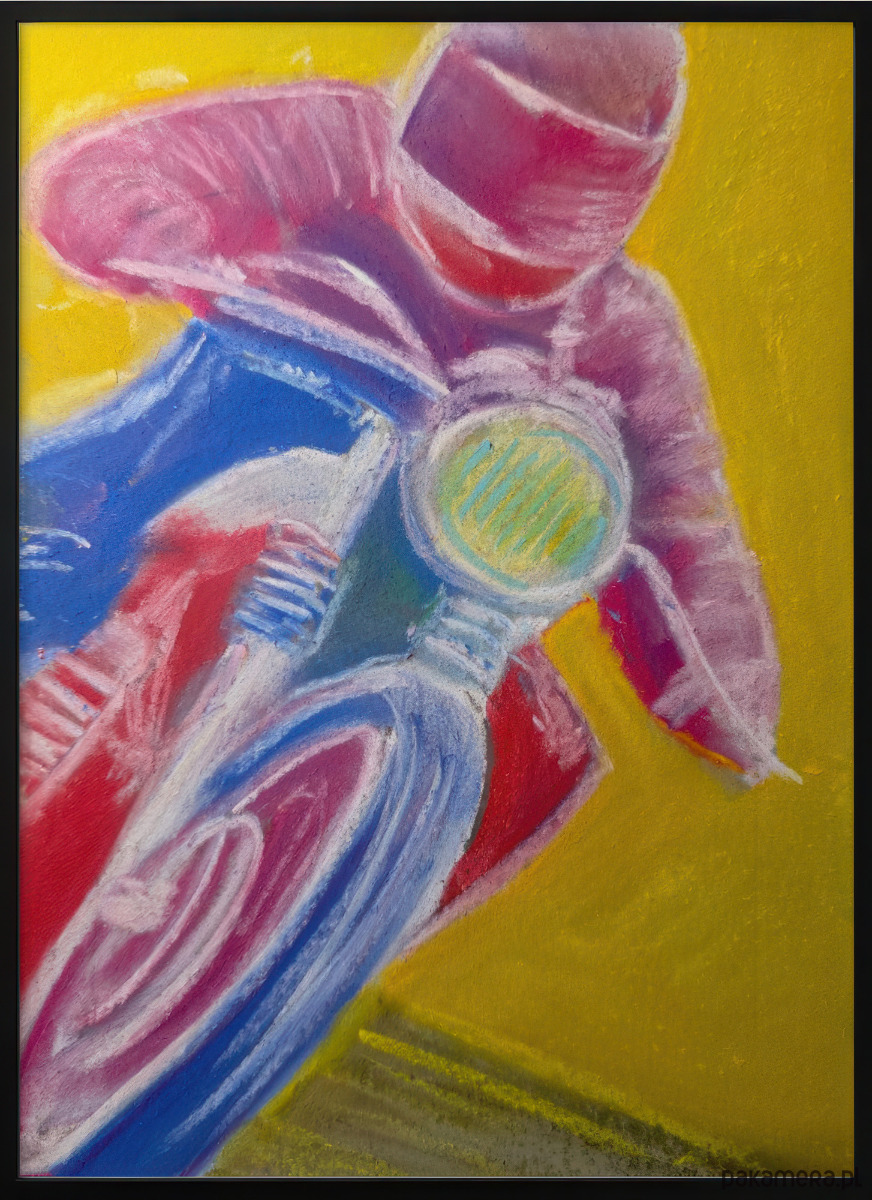 plakaty Plakat Motocyklista reprodukcja pasteli suchych 1