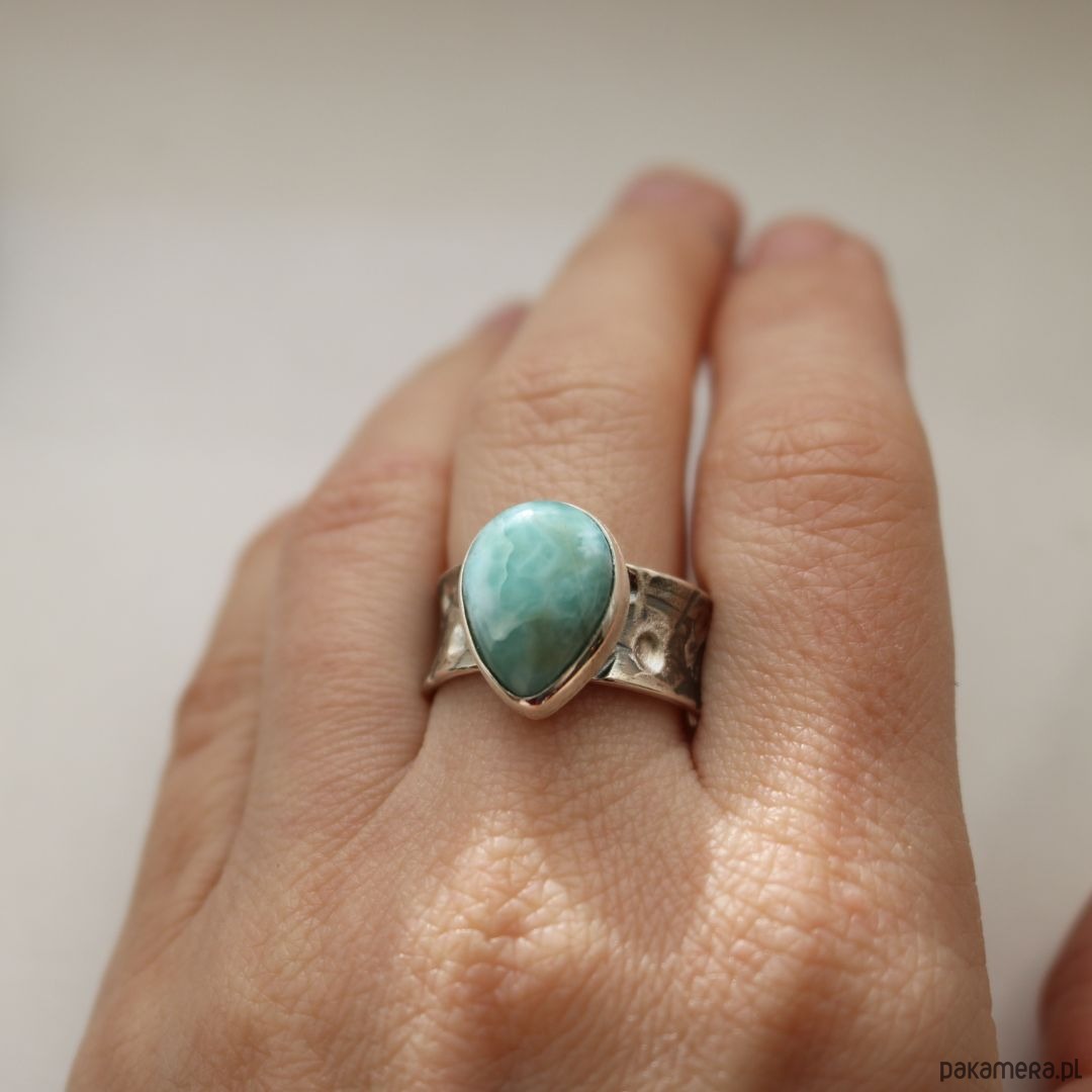 pierścionki srebrne Pierścionek srebrny z Larimarem 5