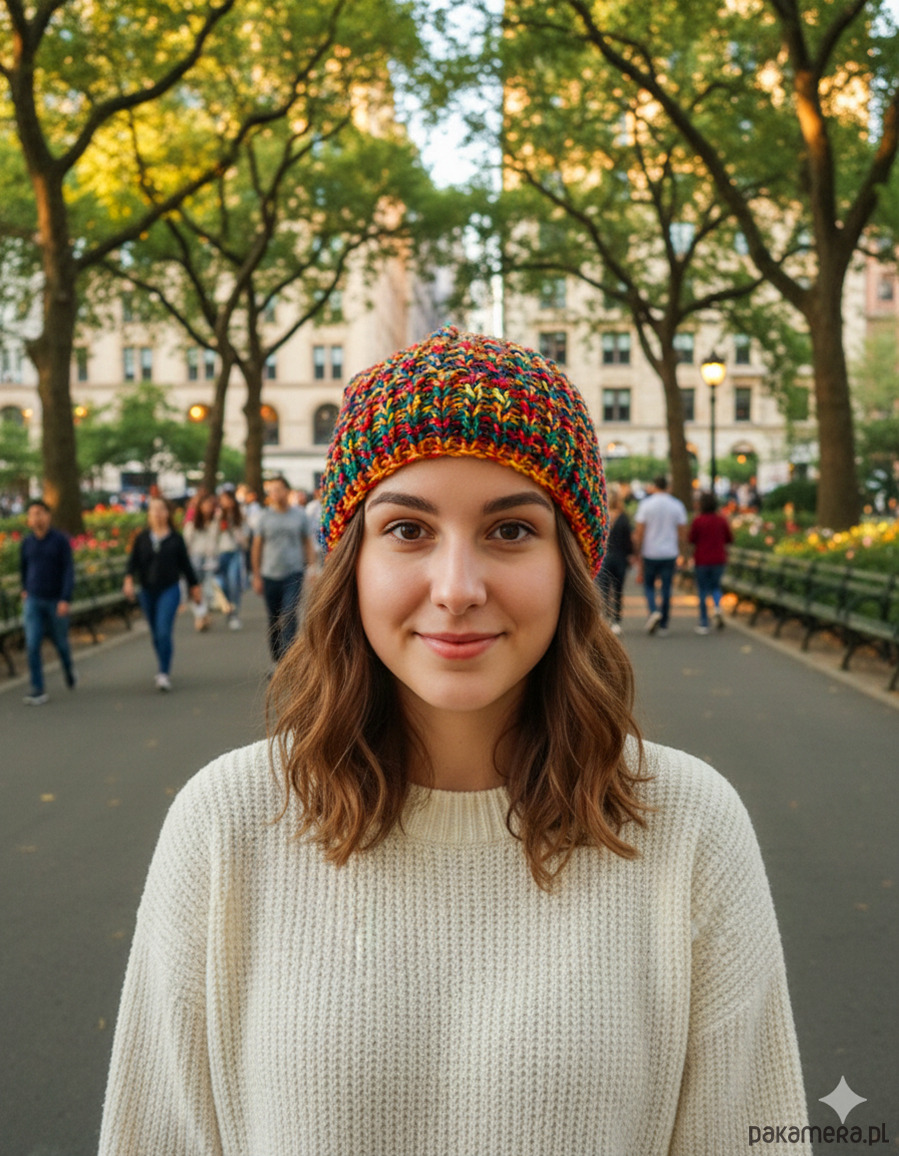 czapki damskie 6917 Czapka Dzianinowa "Rainbow Confetti" - Idealna na Jesień/Zimę 4