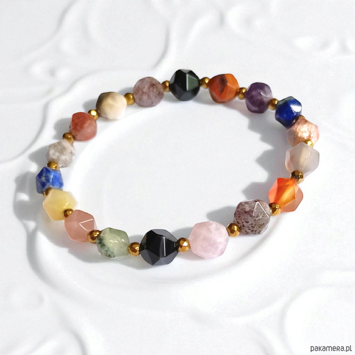 bransoletki z kamieni naturalnych RAZEM TANIEJ! 3 bransoletki: mix kamieni: szlif gwiazdkowy 8mm 2