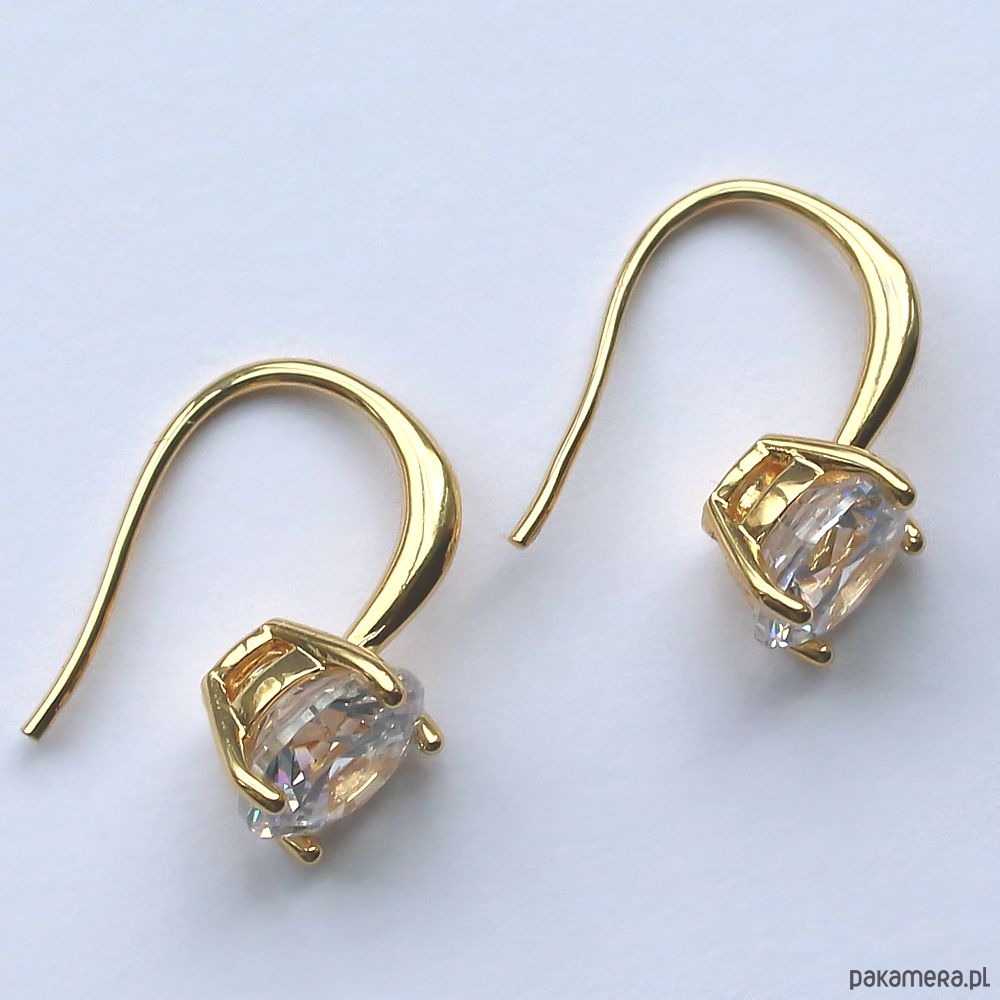 kolczyki pozłacane Kolczyki pozłacane Moissanit - eleganckie z brylantowym szlifem 4