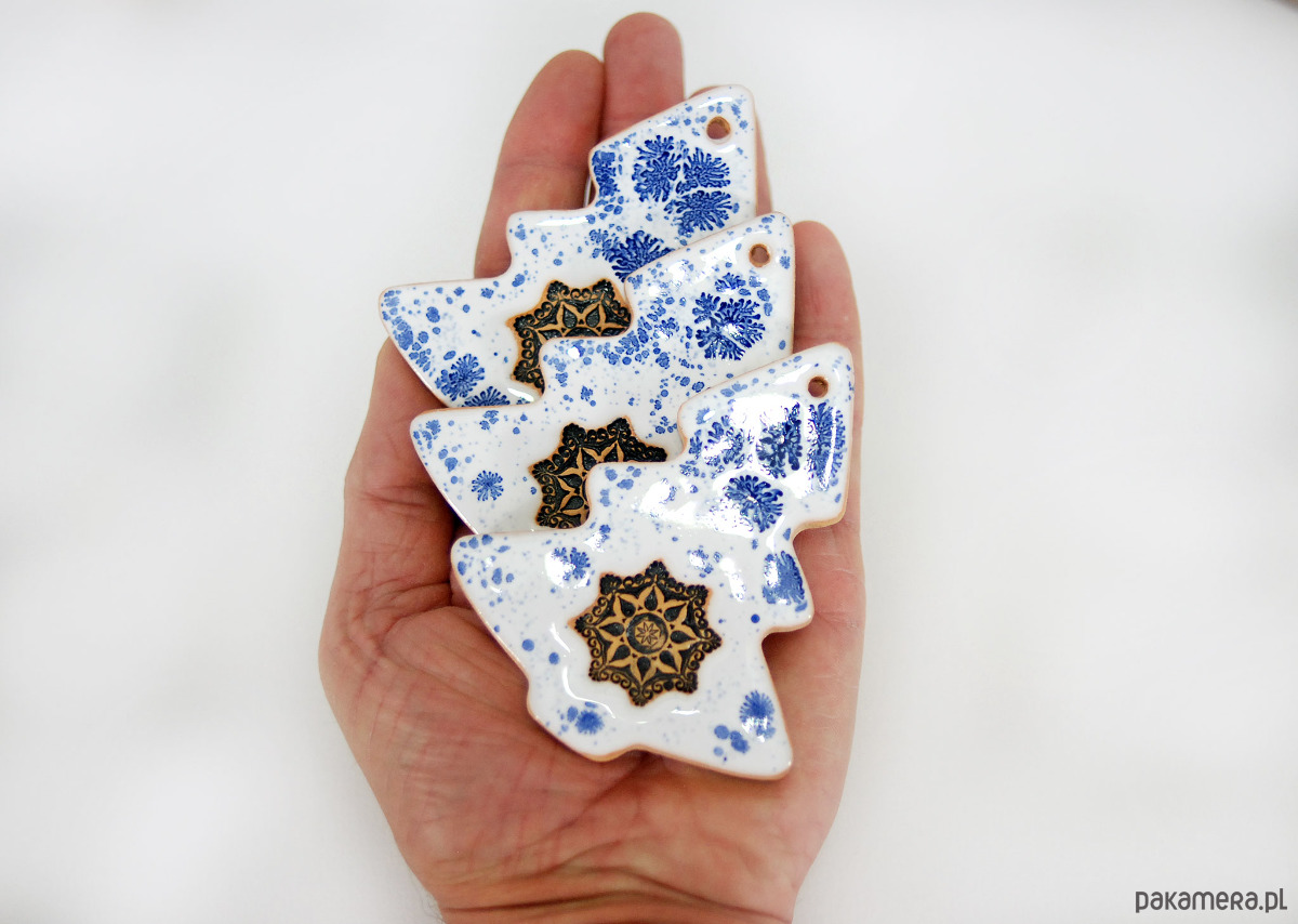 ozdoby choinkowe Ceramiczne ozdoby świąteczne choinki - zima 7
