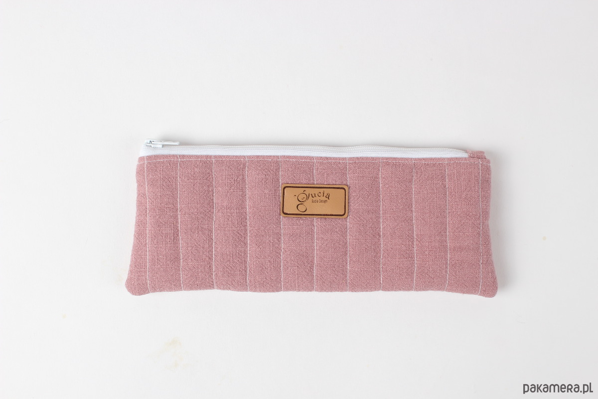 piórniki Piórnik lniany - zgaszony róż 1