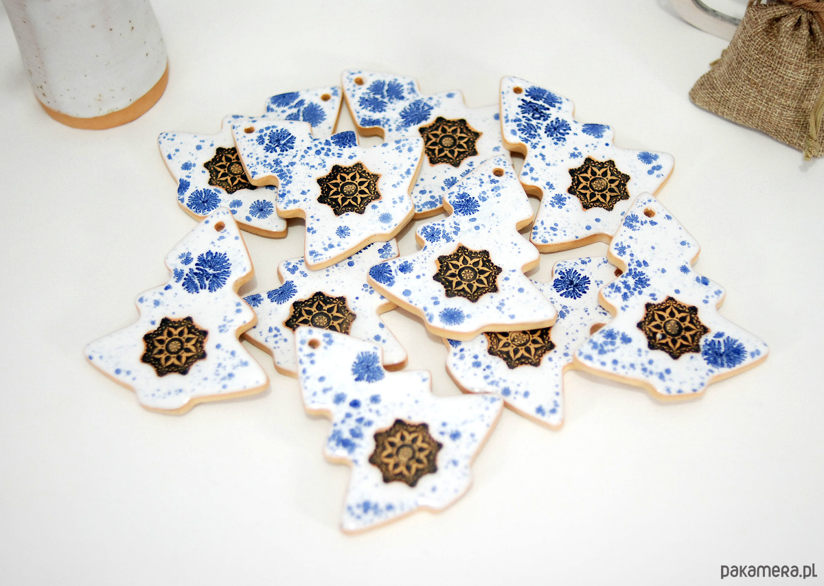 ozdoby choinkowe Ceramiczne ozdoby świąteczne choinki - zima 8