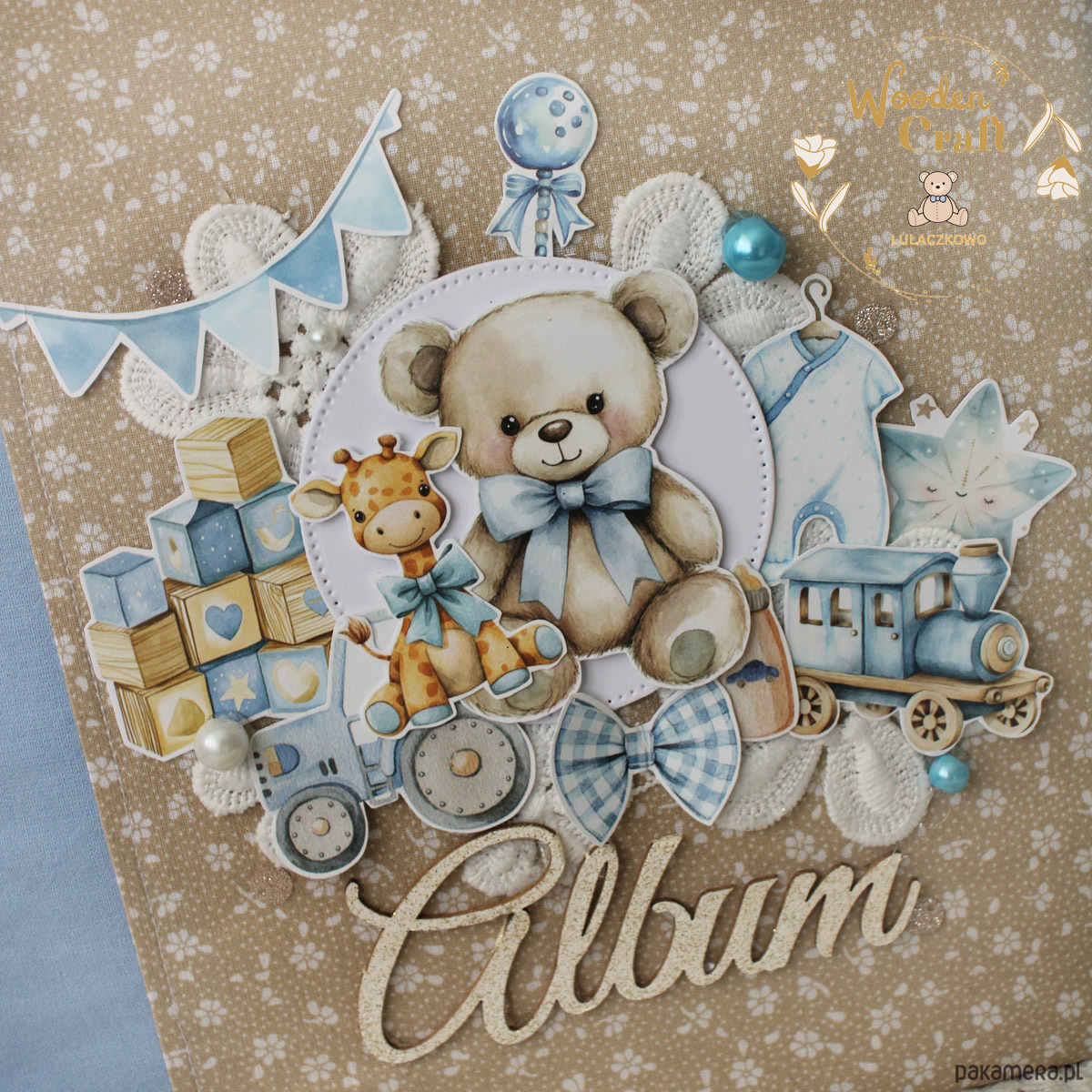 notatniki i albumy Album dziecięcy na chrzest, roczek, narodziny "Boy's Little World"GOTOWY 1