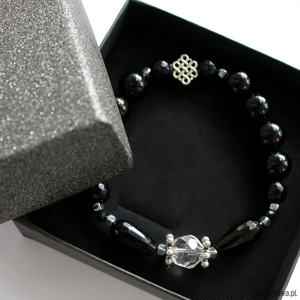 bransoletki z kamieni naturalnych Stabilność i ochrona - Onyks Turmalin czarny hematyt 1