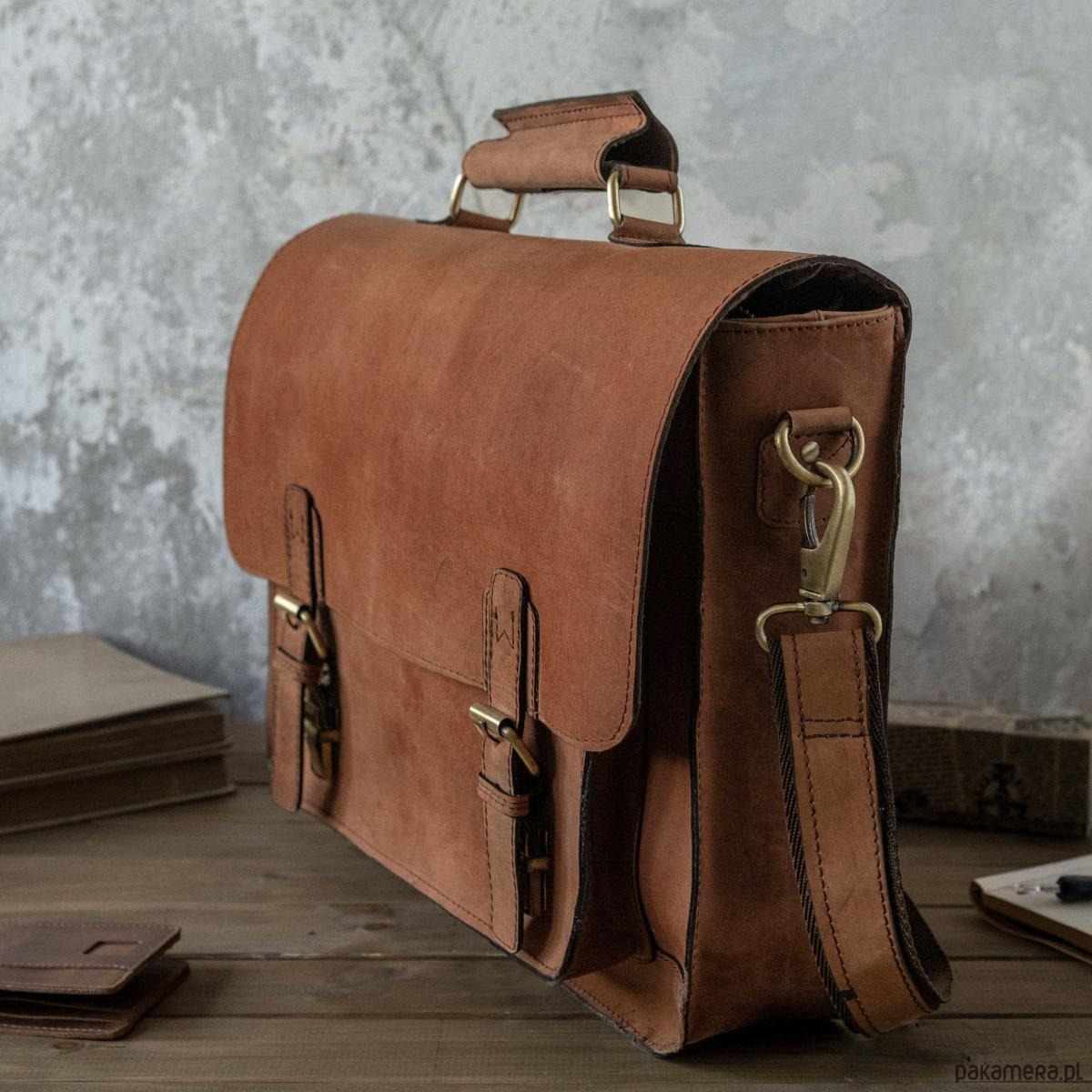 torby na ramię Torba Vintage Retro Skórzana Damska Męska Brązowa Skóra Belveder BL120 3