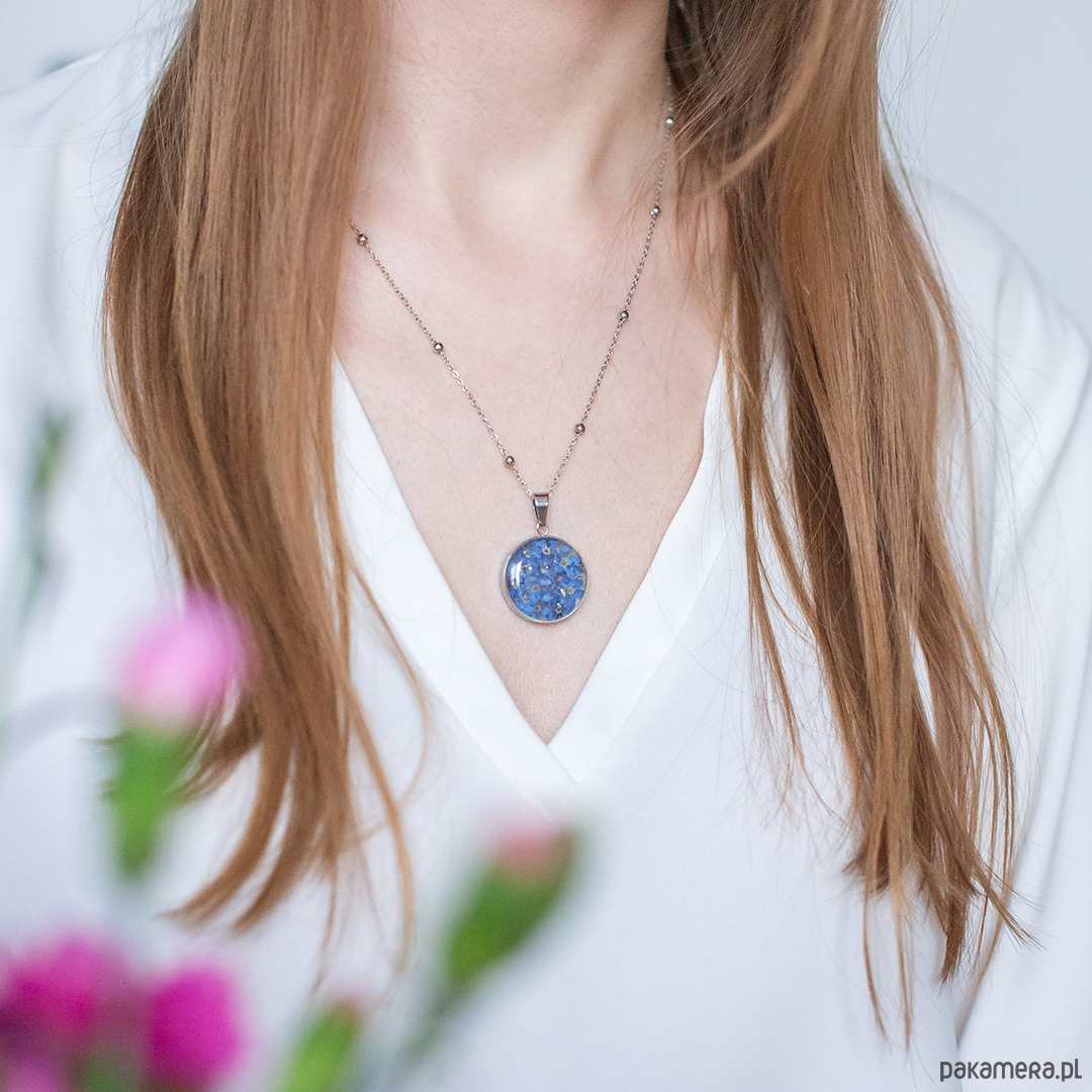 wisiory Wisiorek z niezapominajkami 3