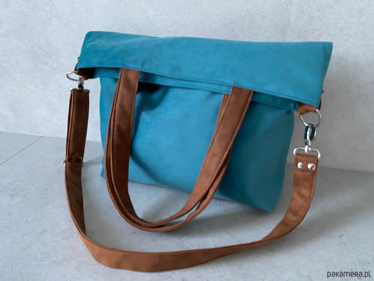 torby na ramię Torba na ramię XL - turkus, koniak 2