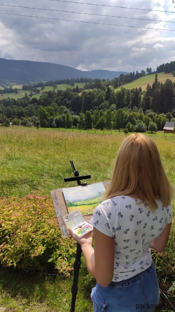 grafiki i ilustracje Las. Sarny. Akwarela ręcznie malowana 2