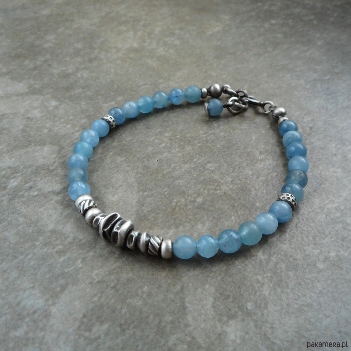 bransoletki srebrne Błękitna bransoletka srebro 925 1