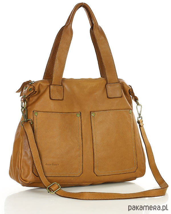 山*下様 美品 ZoBags Torebka skórzana z kieszeniami - MARCO MAZZINI brąz camel