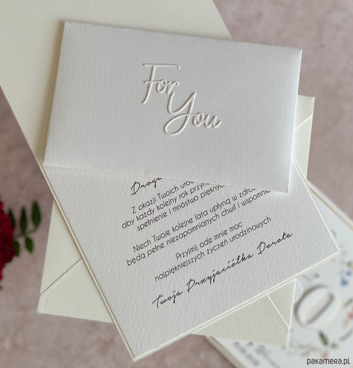 kartki scrapbooking Kartka urodzinowa z kopertą prezentową, BH 70 1