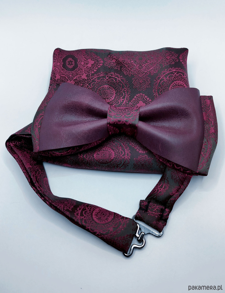 muszki i krawaty Mucha / muszka męska  bordowa 1