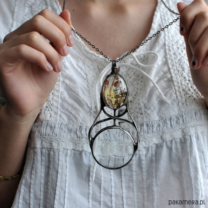 wisiory Naszyjnik lupa grzybiarka 1