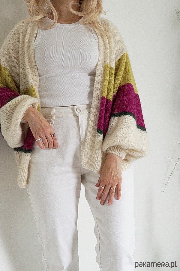 kardigany damskie Kardigan Miu z amarantem 2