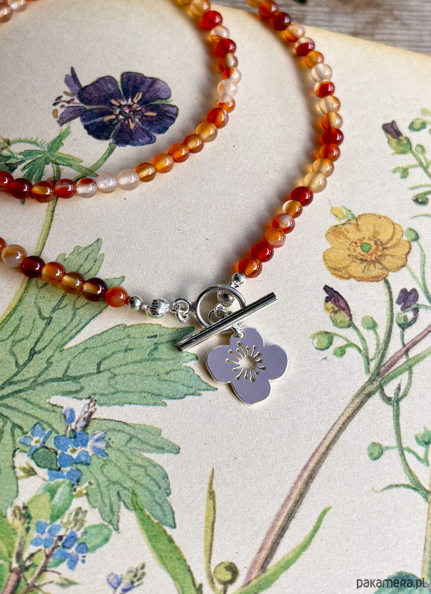 wisiory Anemone orange  - Naszyjnik- Kolekcja 70's vibe 2