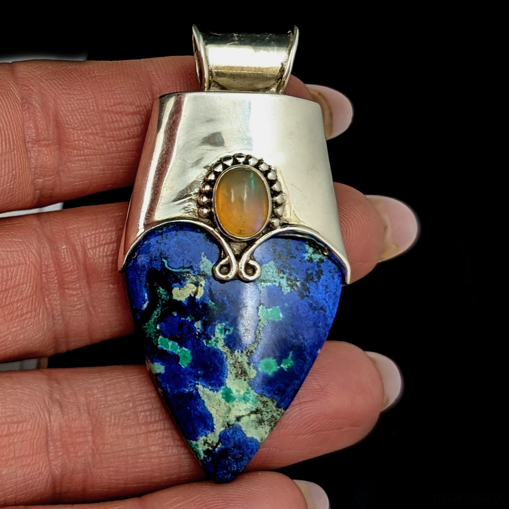 wisiory Azuryt z malachitem i opal 3