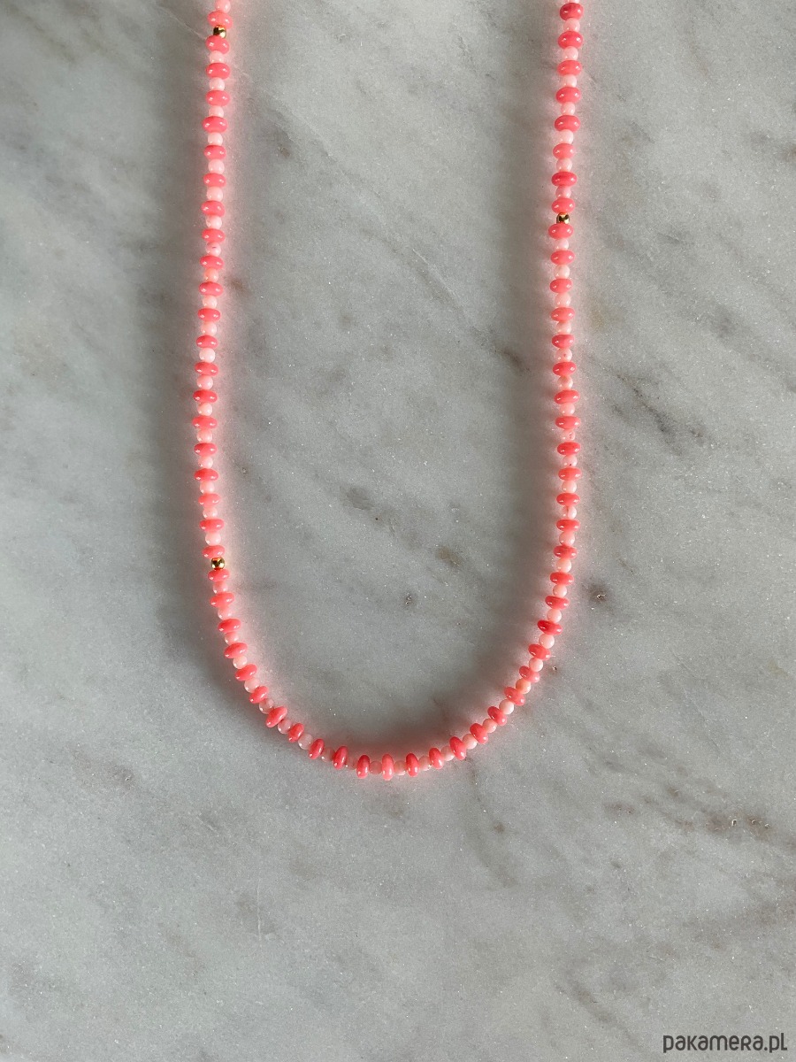 korale Różowy naszyjnik z koralu 1