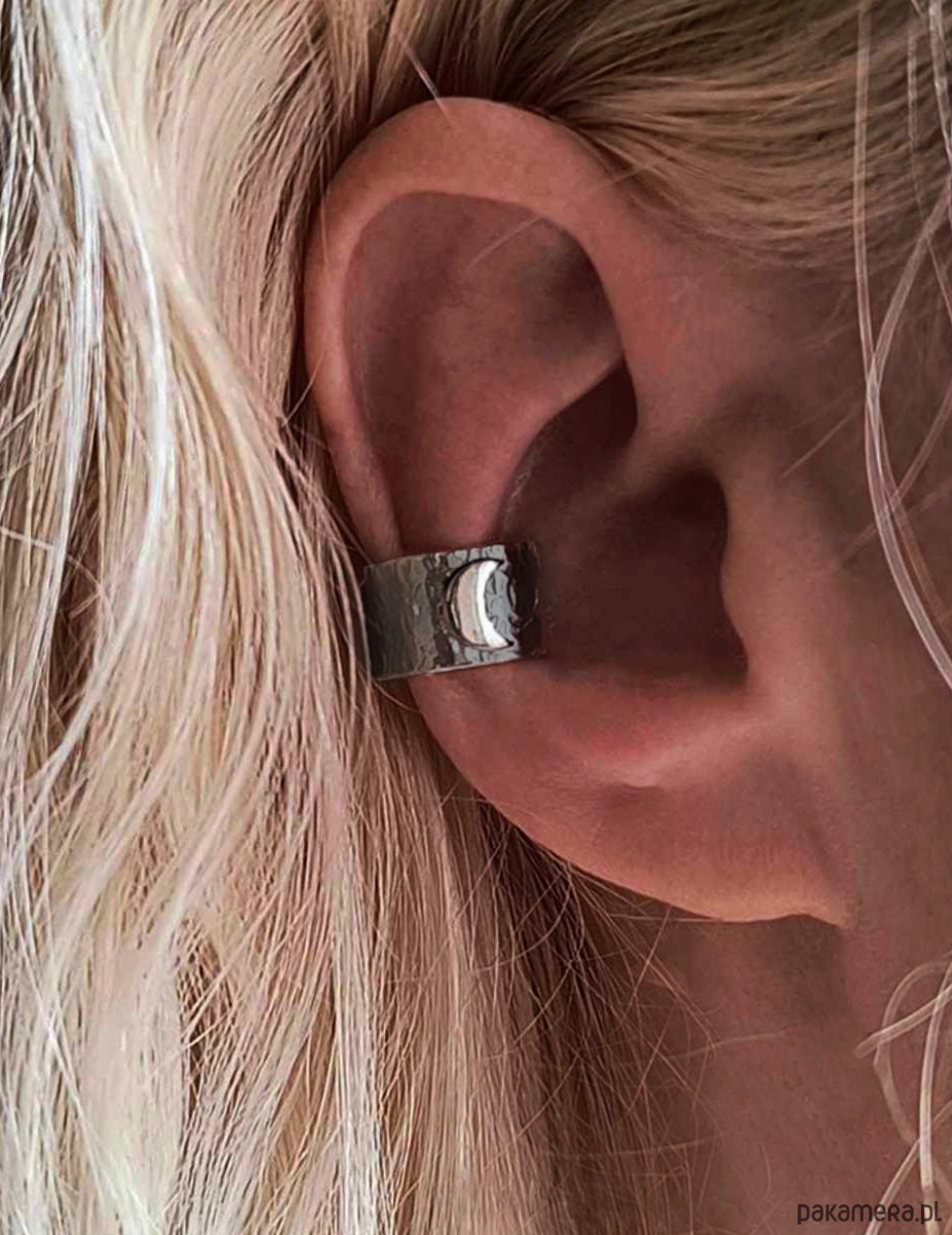 nausznice Nausznica  MOON srebro 925 oksydowane 1