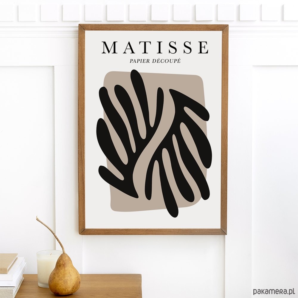 plakaty Plakat Matisse black leaf 3