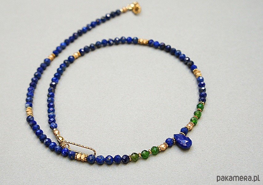 chokery Lapis lazuli  & diopsyd /choker/ - Szlachetna kolekcja 6