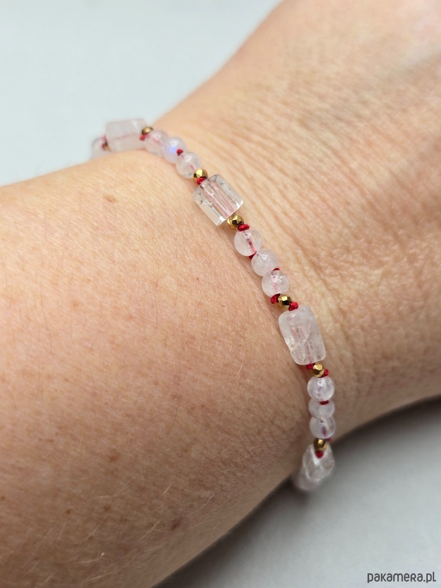 bransoletki na sznurku Supełkowana Bransoletka z Kamieniem Księżycowym 2