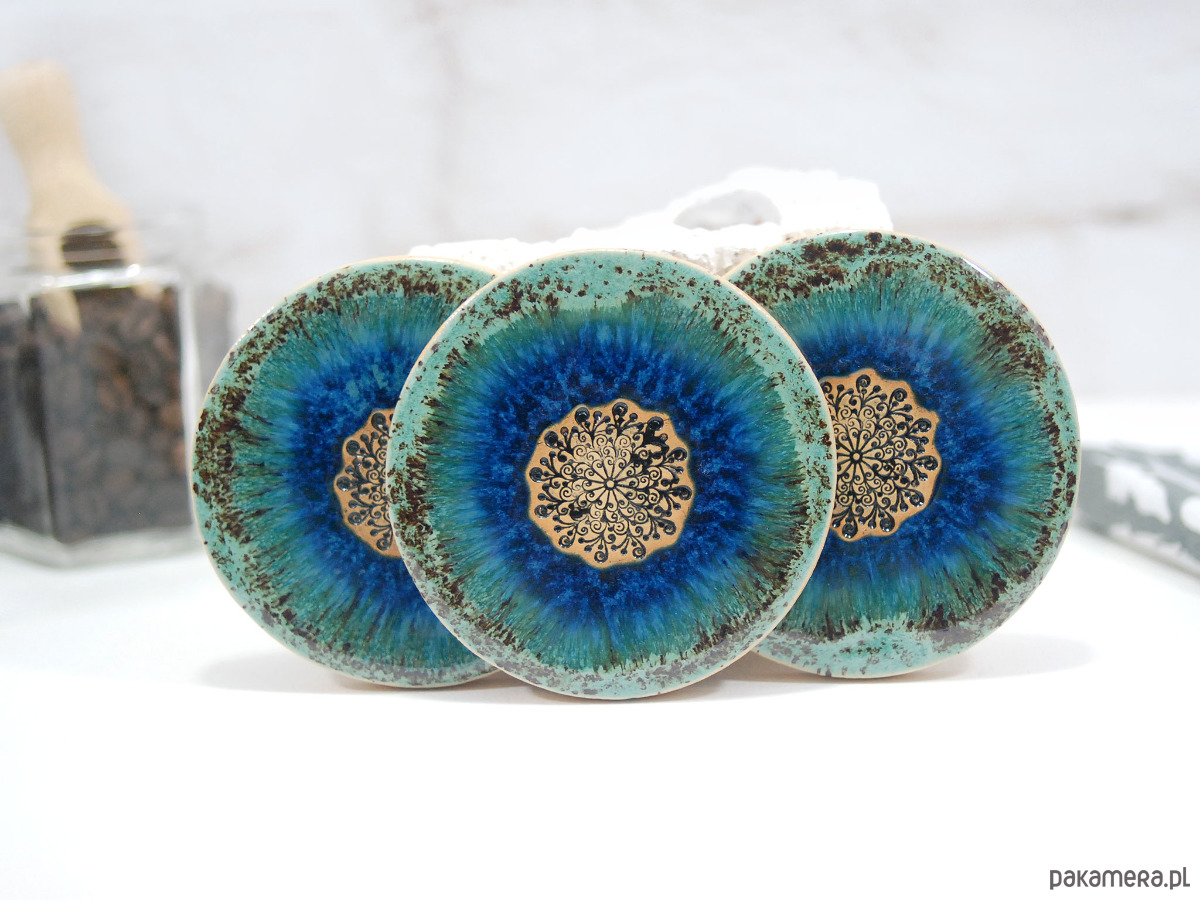 podkładki do kuchni Komplet ceramicznych podkładek - laguna 2