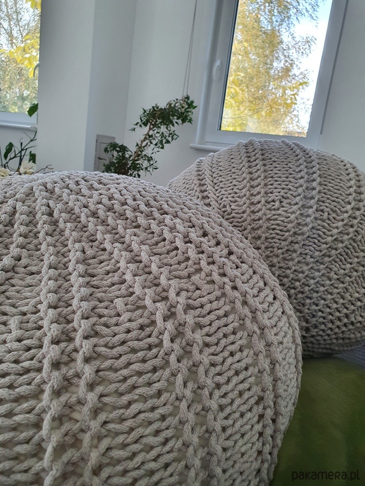 pufy do siedzenia Dziergany puf, puf, pufa, pufa na drutach 4