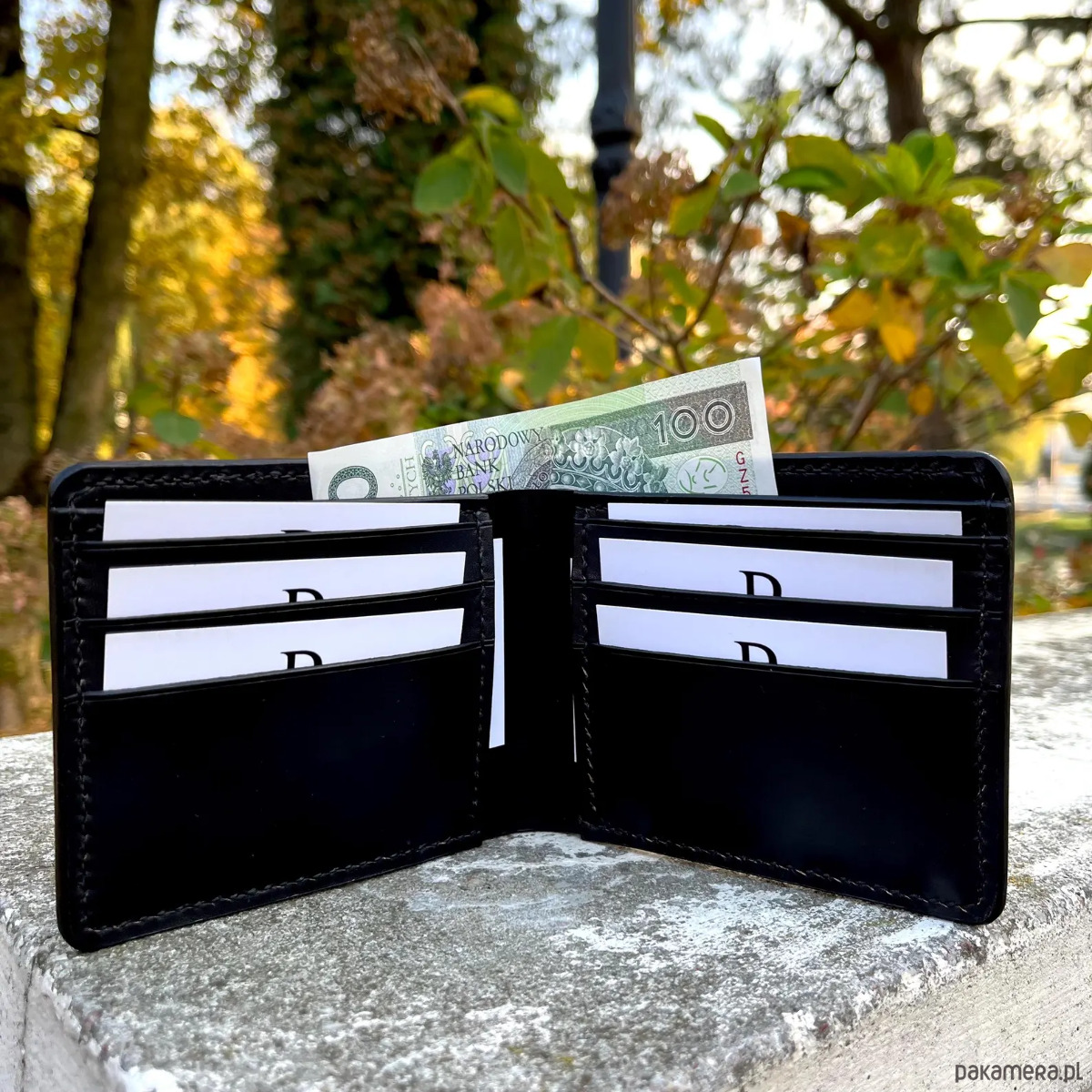 portfele męskie Portfel skórzany klasyczny na banknoty bifold 5