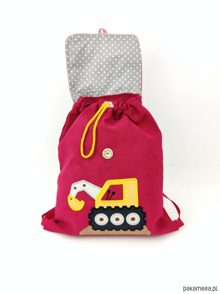 torebki, worki i plecaki dziecięce Personalizowany prezent dla chłopca - plecak z koparką 2