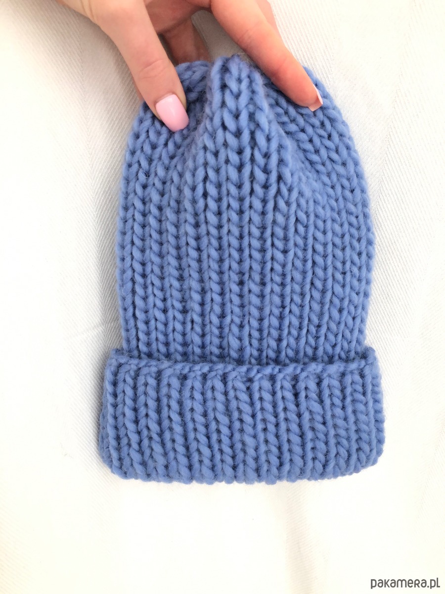 czapki damskie Niebieska czapka Lily 100% wełna handmade dostępna od ręki szybka wysyłka 2