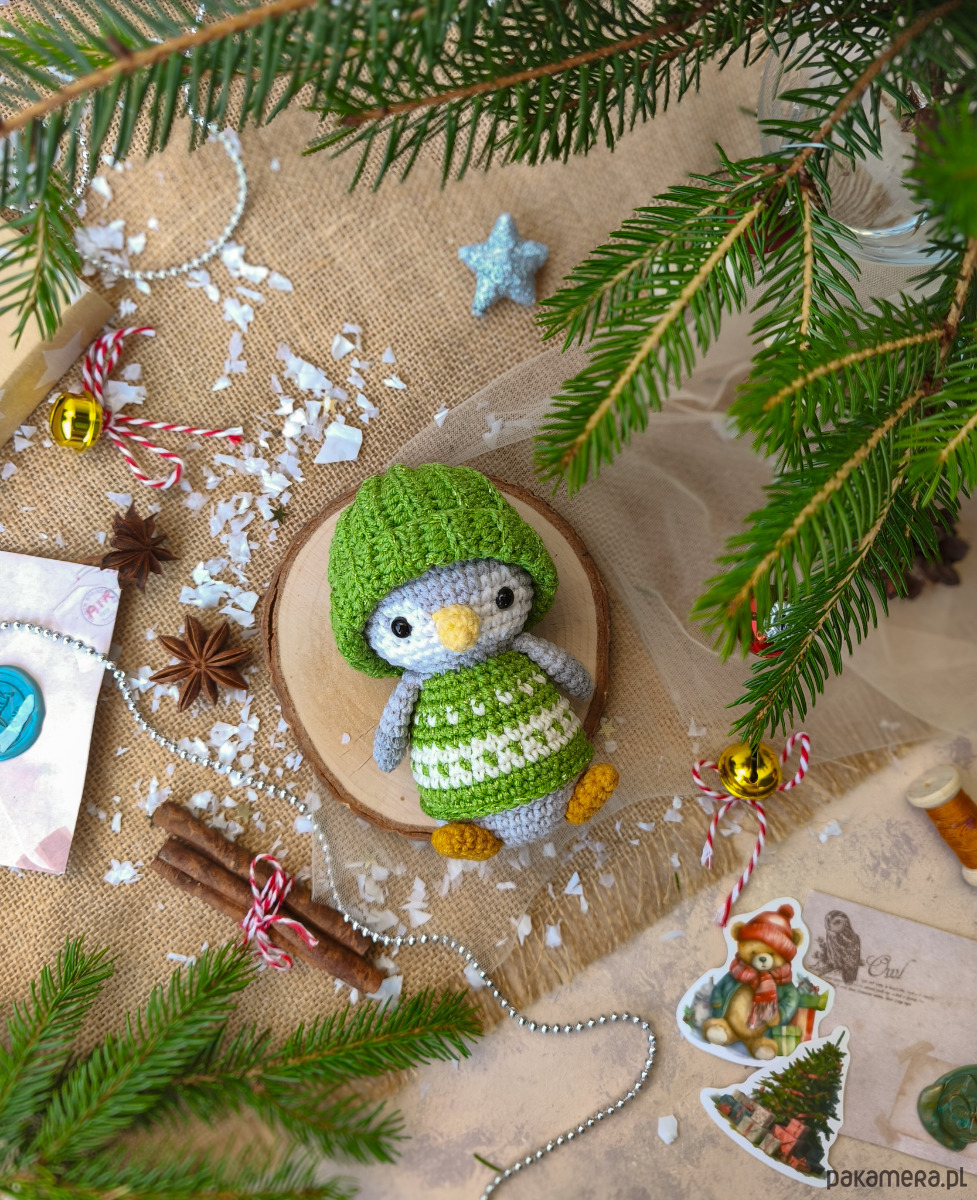 misie i maskotki Mały pingwinek w pudełku, Zabawka na prezent, Prezent dla dziecka 4