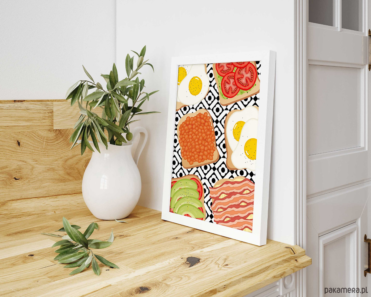 plakaty Plakat Idealne śniadanie na talerzu 1