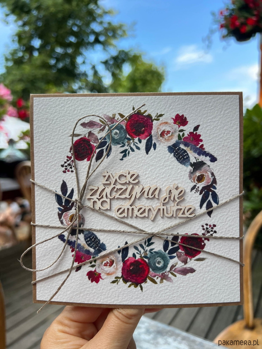 kartki scrapbooking Podziękowanie za współpracę - Kartka ręcznie robiona z okazji emerytury 2