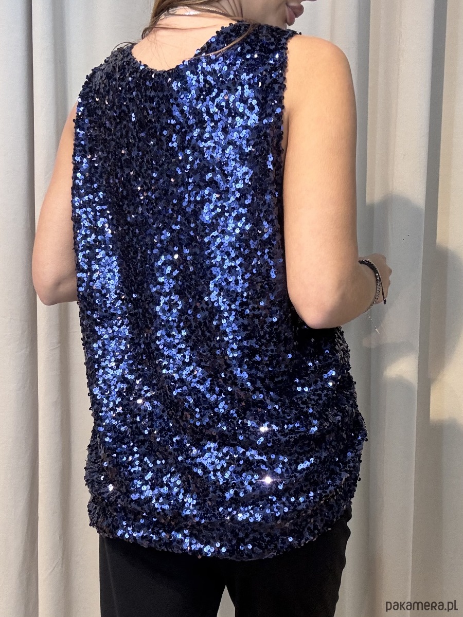 topy damskie Bluzka cekinowa na grubych ramiączkach Marina 4