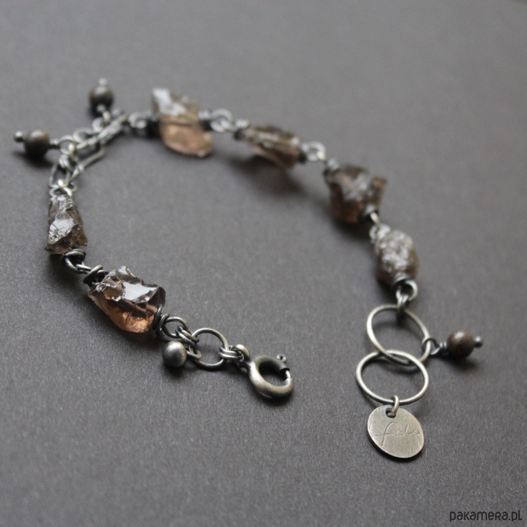bransoletki z kamieni naturalnych Unikatowa bransoletka z kwarcem dymnym 6