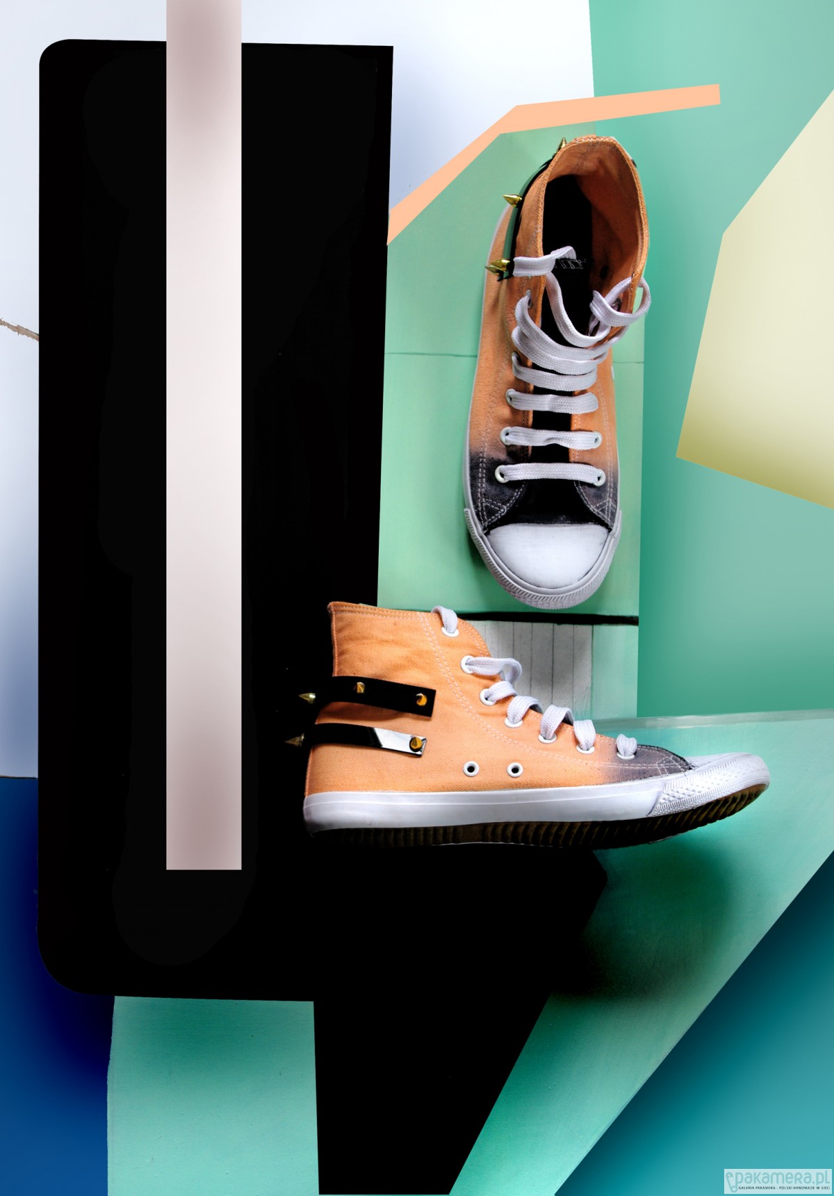 sneakersy damskie Ombre peach sneakers / trampki / ćwieki 2