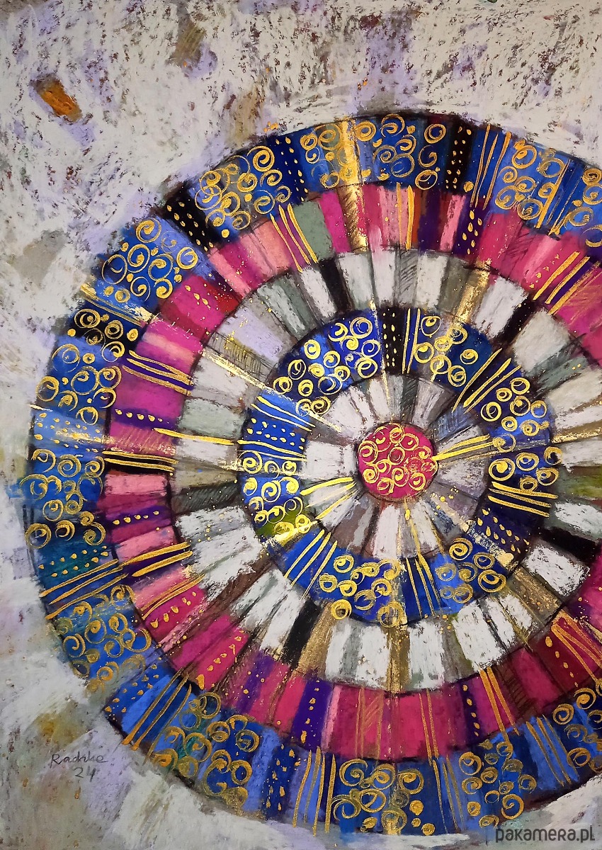 grafiki i ilustracje Mandala granatowa - plakat B2 2