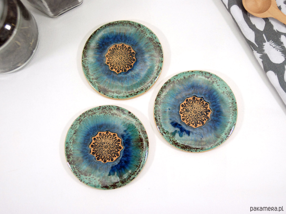 podkładki do kuchni Komplet ceramicznych podkładek - laguna 6