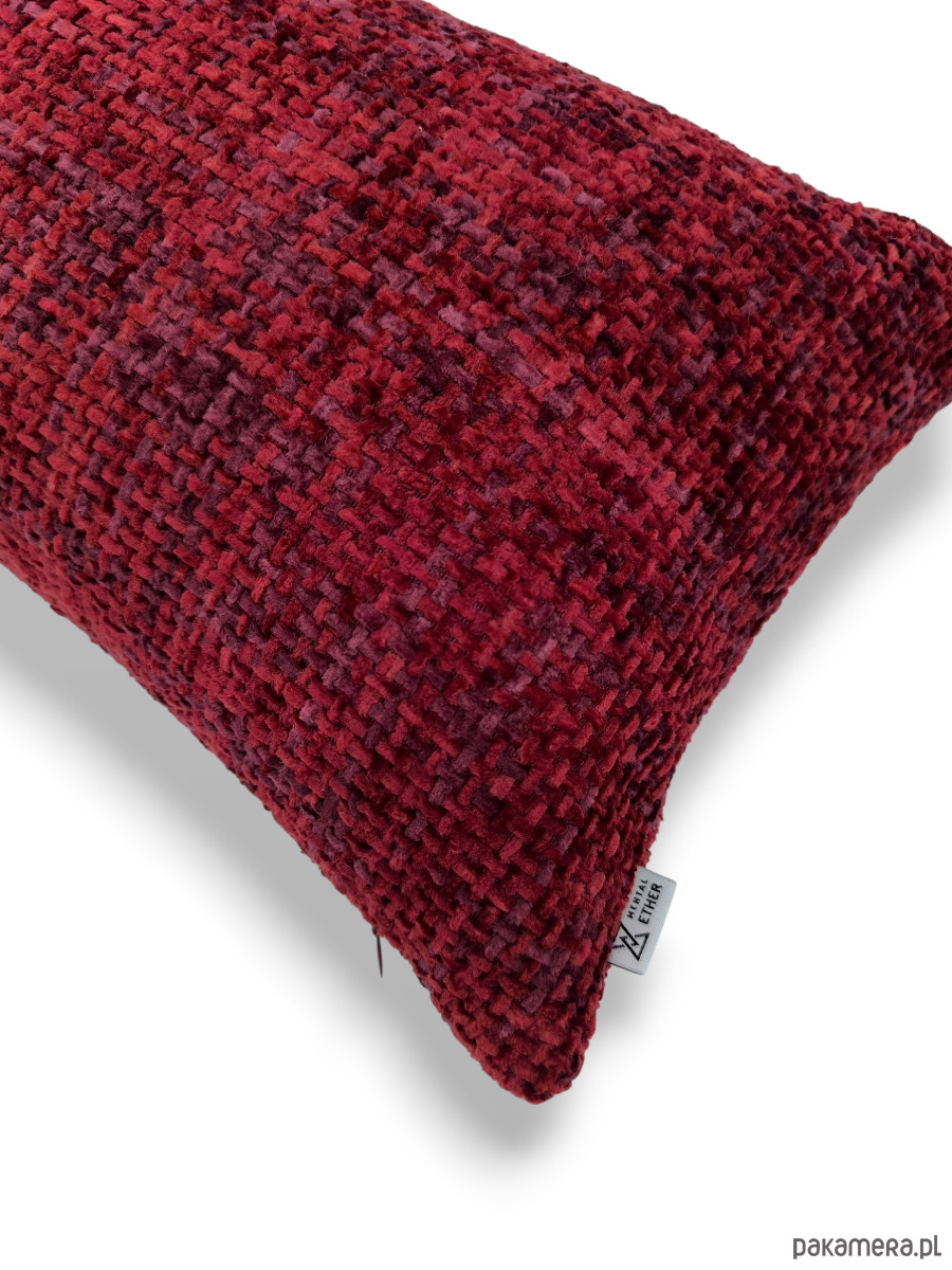 poduszki plecione Bordowa Poduszka Dekoracyjna Stella 50x30 - melanż 1