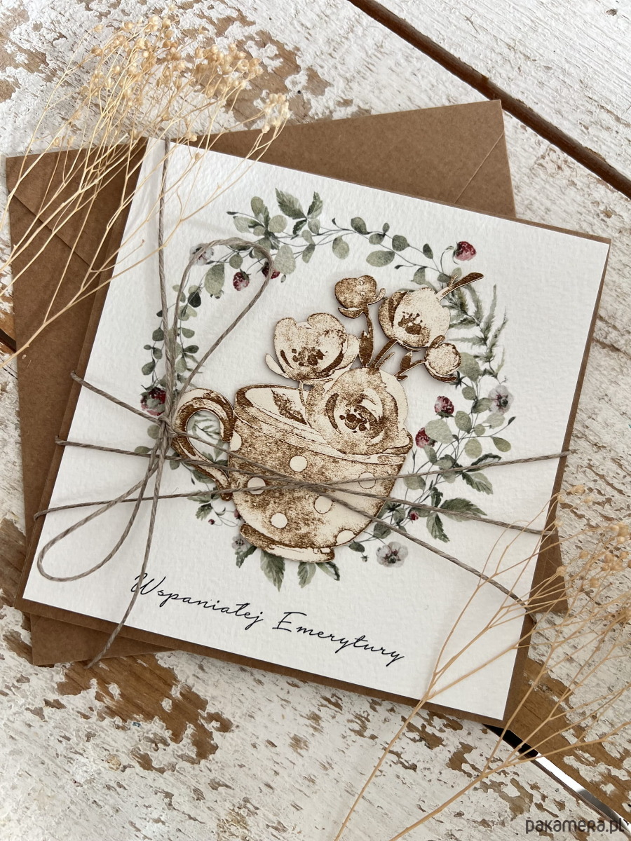 kartki scrapbooking Podziękowanie za współpracę - Kartka ręcznie robiona z okazji emerytury 1