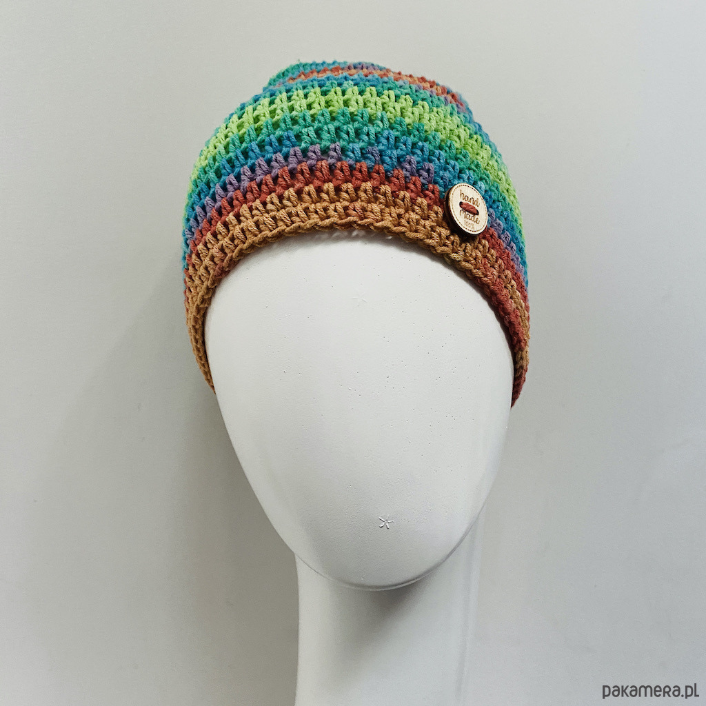 czapki damskie Kolorowa czapka całoroczna przejściowa cienka all season S/M 2