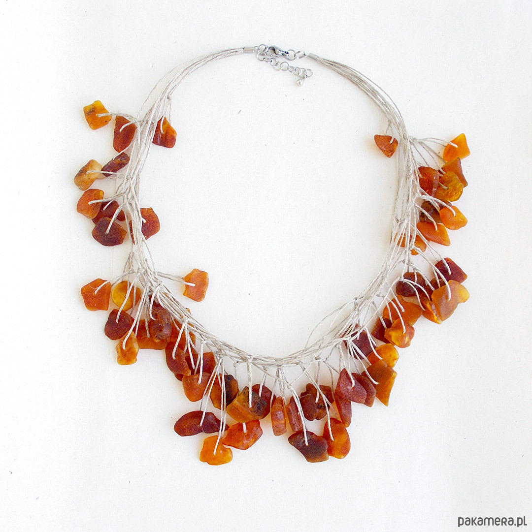 kolie Bałtycki bursztyn surowy naszyjnik unikat 4